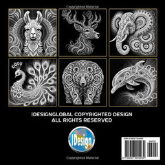 53 Fractal Animal Portraits: Stress Relief Scratch Art Style Adult Coloring Book