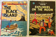 Adventures of Tintin Herge 4 Book – Moon, Black Island, America & Tibet 1968
