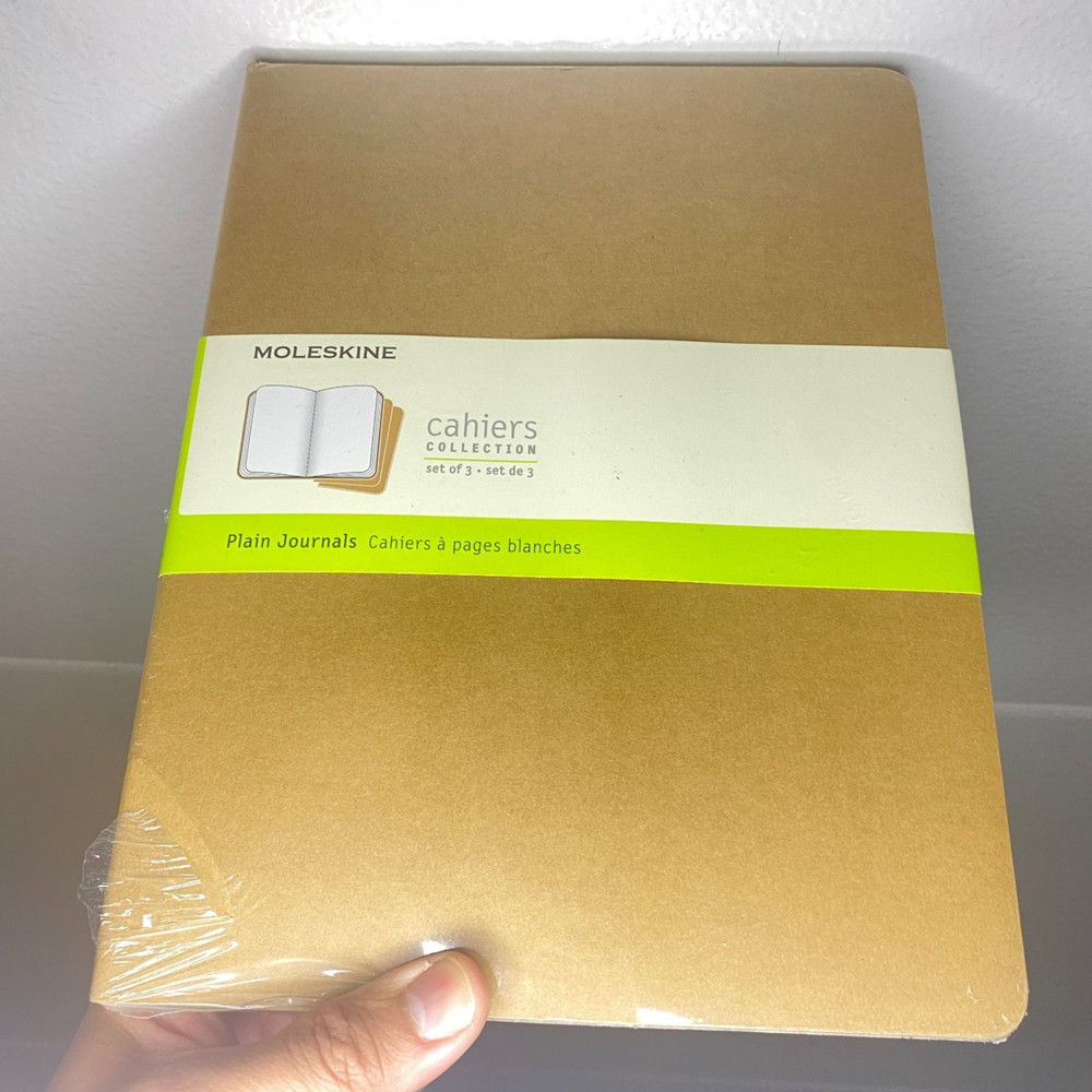 Cahiers Moleskine Set of 3 Plain Journals 120 Pages 7.5″ x 9.75″ Tan Notebook