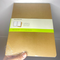 Cahiers Moleskine Set of 3 Plain Journals 120 Pages 7.5″ x 9.75″ Tan Notebook