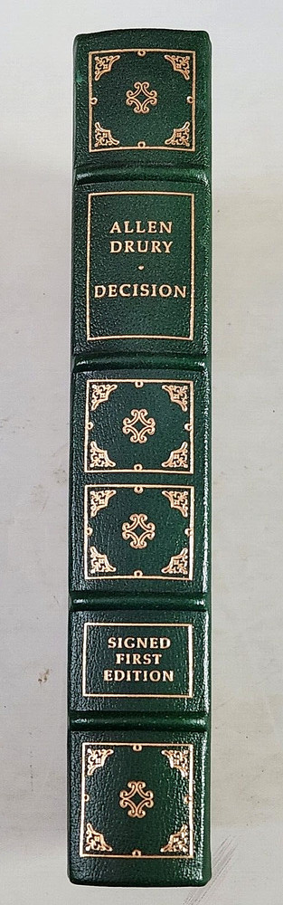 Decision: Allen Drury. Franklin Library. SIGNED First Edition Leather. 1983