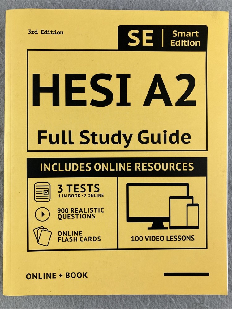 HESI A2 Full Study Guide 3rd Edition Smart Edition (Paperback, 2022, UNMARKED!)