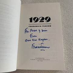 1929 by Turner, Frederick Signed 1st printing 2003 PB Very good