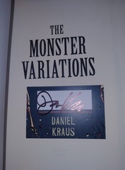 SIGNED BOOKPLATE Daniel Kraus Monster Variations PB Cemetery Dance New