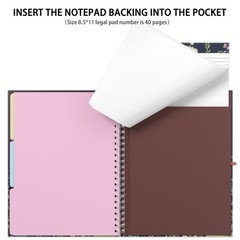 Spiral Clipboard Folio with Refillable Lined Notepad, 14.5 x 9.8 in,
