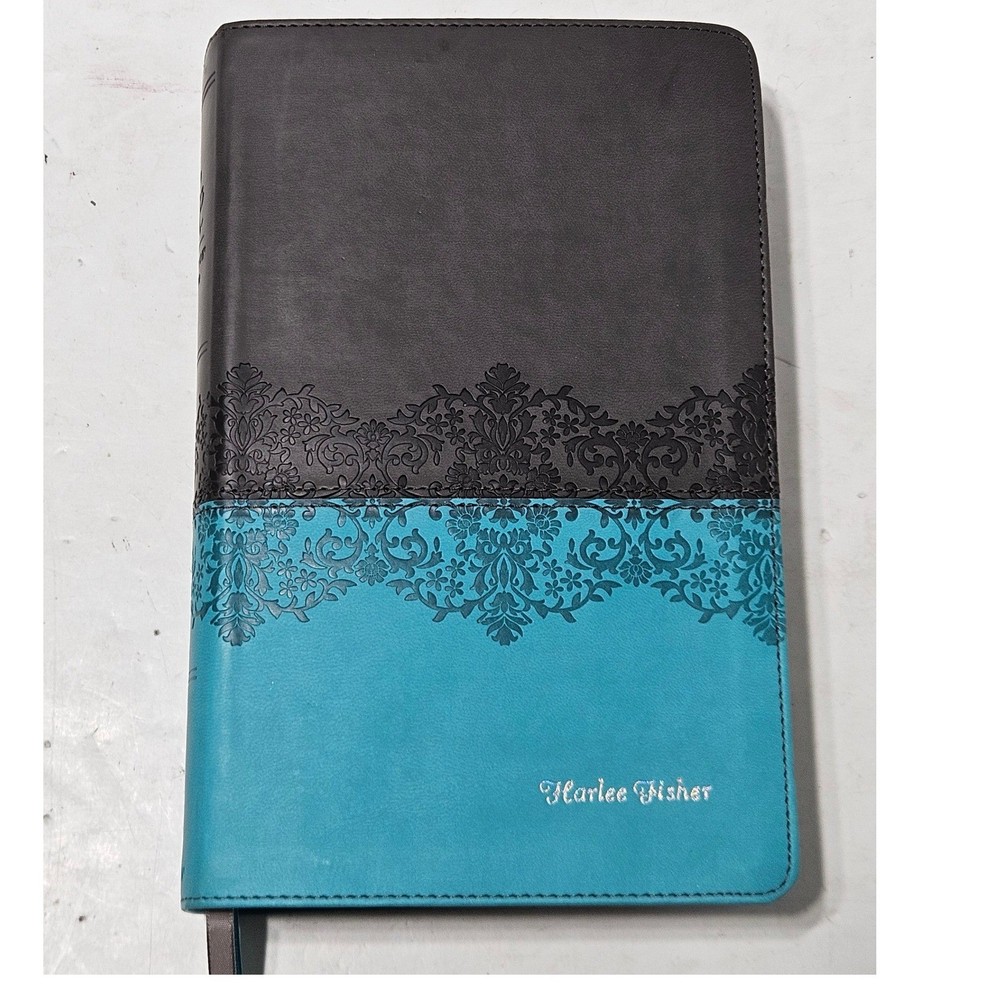 NIV Life Application Study Bible Zondervan Leathersoft Two-Tone Gray Teal