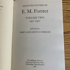 Selected Letters of E. M. Forster Two Volume Set Lot – Hardcover – first edition