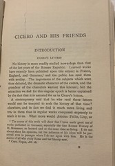 Cicero And His Friends By Gaston Boissier 1925 Published By G. P. Putnam’s Sons