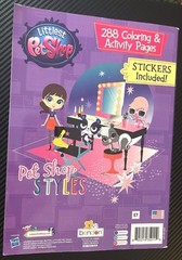2015 Littlest Pet Shop Styles Coloring & Activity Book + Stickers 288 Pages New