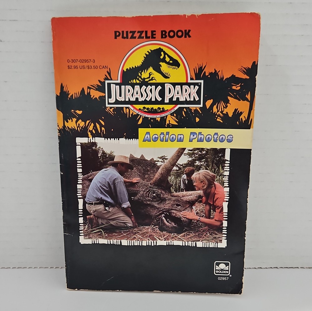 Jurassic Park (Movie) Puzzle Book With Action Photos. Golden 1993