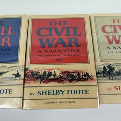 THE CIVIL WAR Shelby Foote 1958, 1963, 1974 3 Vol Set Random House HCDJ