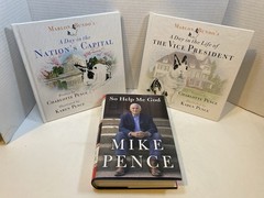 SIGNED Mike and Karen Pence books lot of 3 So Help Me God + 2x Marlon Bundo