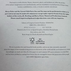 Harry Potter and the Cursed Child 1 & 2 Special Rehearsal Edition Script Book