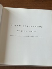 SUSAN ROTHENBERG Joan Simon Harry N. Abrams 1991 Hardcover DJ