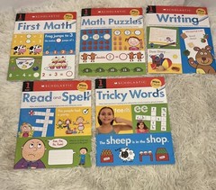 Scholastic First Grade Books Wipe Clean Math Reading Writing Spelling Puzzles 5