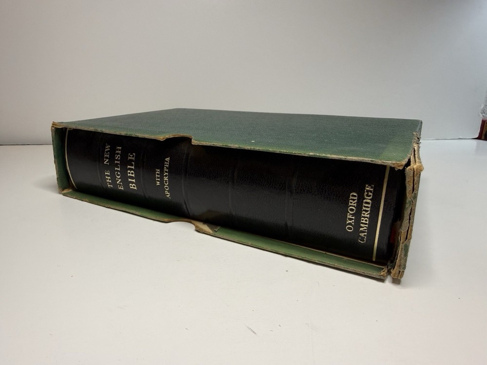 Oxford Cambridge NEB New English Bible Leatherex Apocrypha Bevelled Boards 65A
