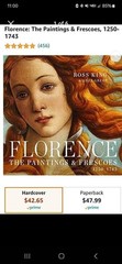 FLORENCE PAINTINGS AND FRESCOES 1250-1743 Hardcover Art Book Coffee King / Grebe
