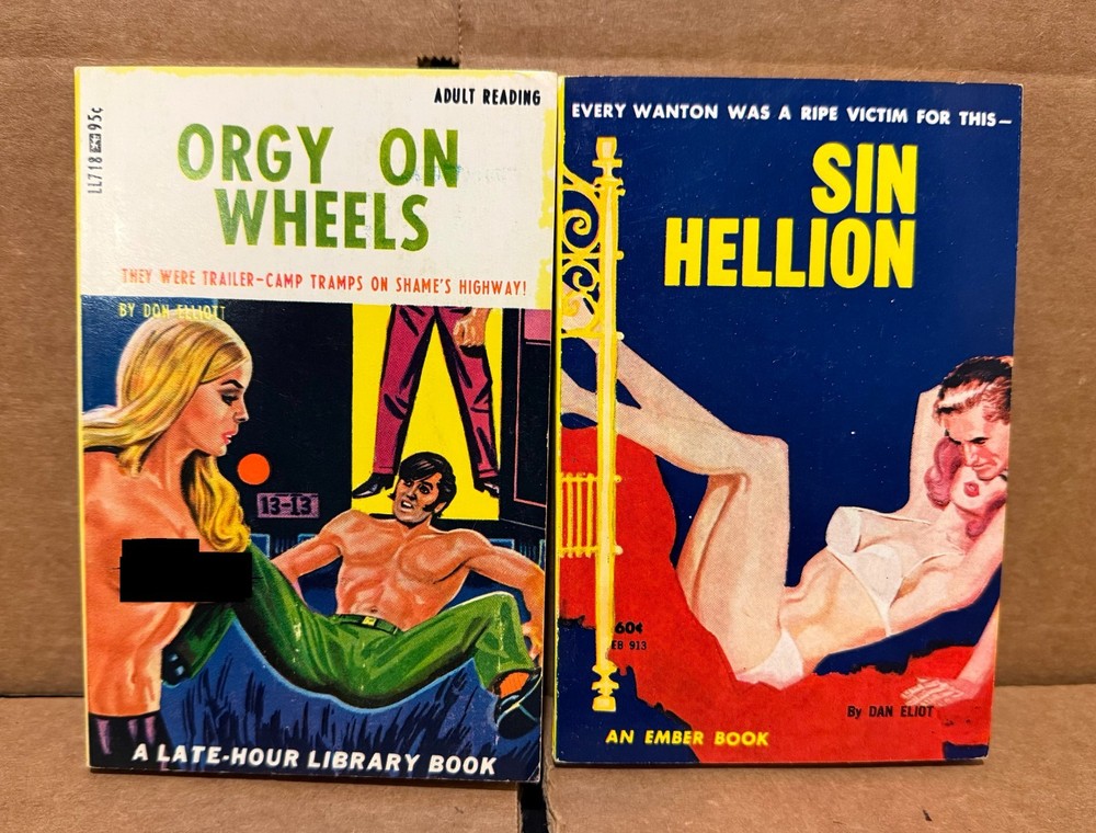 Dan Elliot (lot of 2) vintage sleaze paperbacks