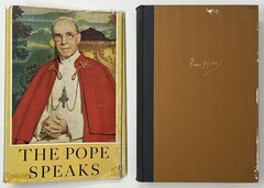 VTG The Pope Speaks: The Teachings of Pope Pius XII – 1957 HC/DJ Pantheon Books