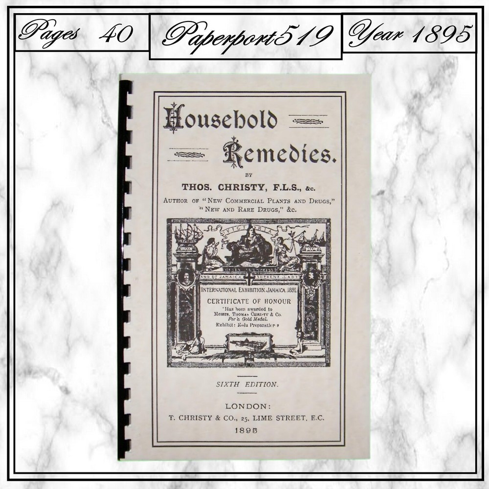 1895 Household Remedies 40 Pages