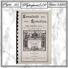 1895 Household Remedies 40 Pages
