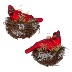 Cardinal in Nest Ornament 4.5″ Set of 2