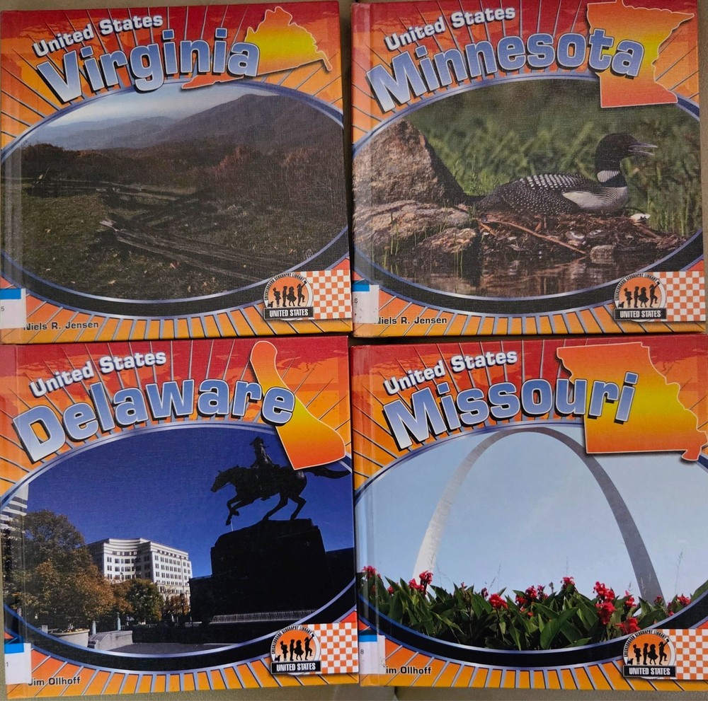 United States book Series Abdo 10 states — VT WI DE MD VA MO MN IL RI MI