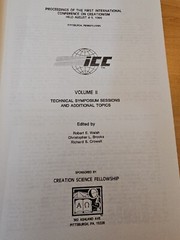 Proceedings Of The First International Conference On Creationism ICC Vol I & II