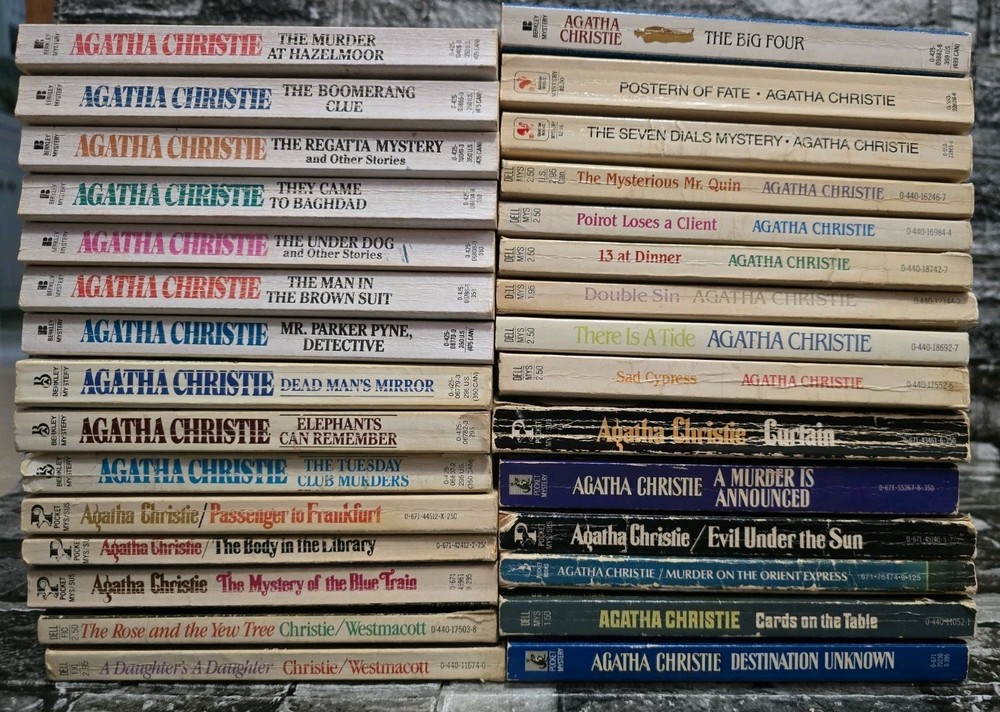 30 Vtg Agatha Christie Mystery Paperback Book Lot Hercule Poirot Berkley Bantam