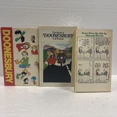 2 Box Sets Lot by GB Trudeau: The World of Doonesbury & A Doonesbury Selection