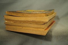 6 vintage old worn Western action paperback books novel classics Zane Grey etc.