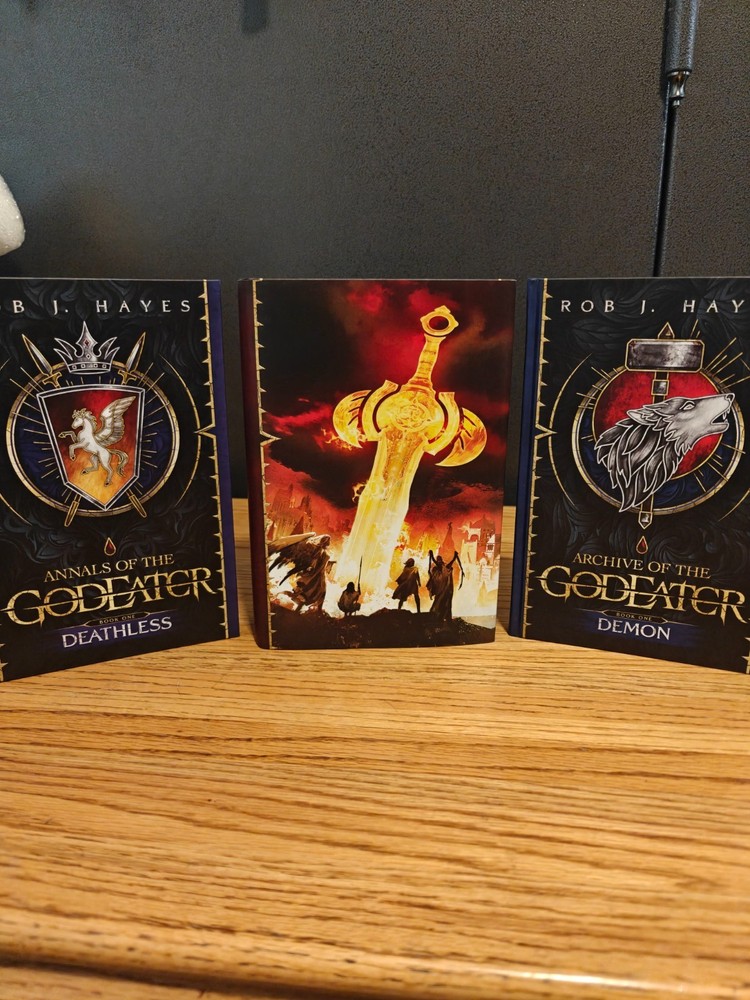 The God Eater Epic Fantasy Series by Rob J Hayes Kickstarter 3 Hardbacks