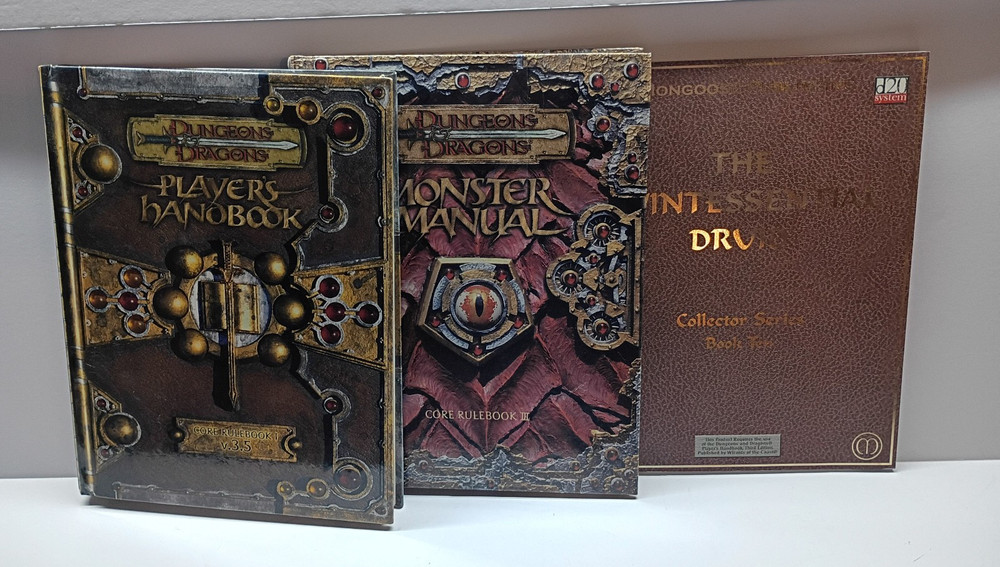 D&D 3.5 Player’s Handbook & Monster Manual -First Prints + Quintessential Druid