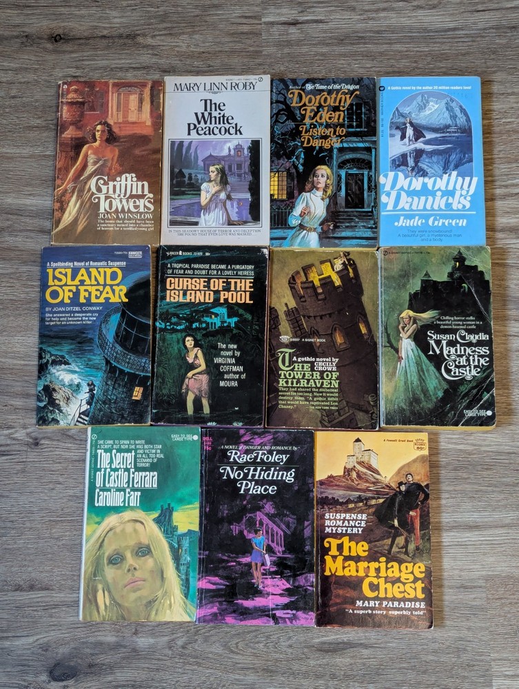 Lot of 11 Vintage Gothic Romance Suspense PB Books 1960s 1970s