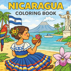 Nicaragua Coloring Book: 31 Pages Inspired by Volcanoes, Lakes, Cities & Culture