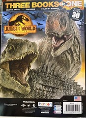 Jurassic World Three Books in One NEW Coloring Color & Trace Color by Number