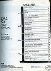1974 Ford Car Shop Manual-Volume 5-Pre Delivery-Maintenance-Lube-ID-VIN-Guide-