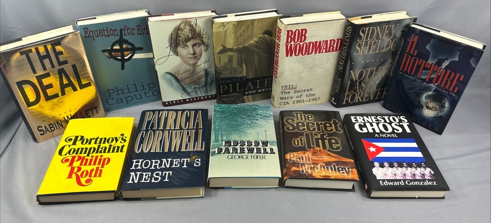 Lot of 12 Novels Mixed Authors, Genres And Titles Hardcover Dust Jacket Books