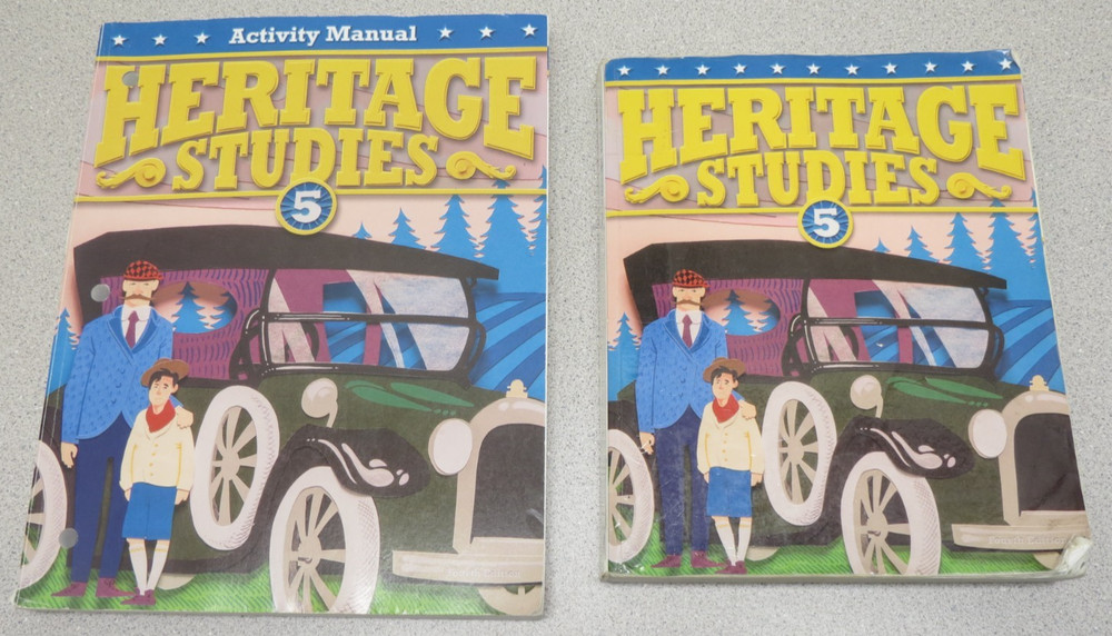 Lot of 2 – Heritage Studies 5 – Fourth Edition BJU – Activity Manual & textbook