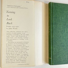 SIGNED Turning to Look Back : Poems, 1955-1970 by John Woods HC/DJ 1972