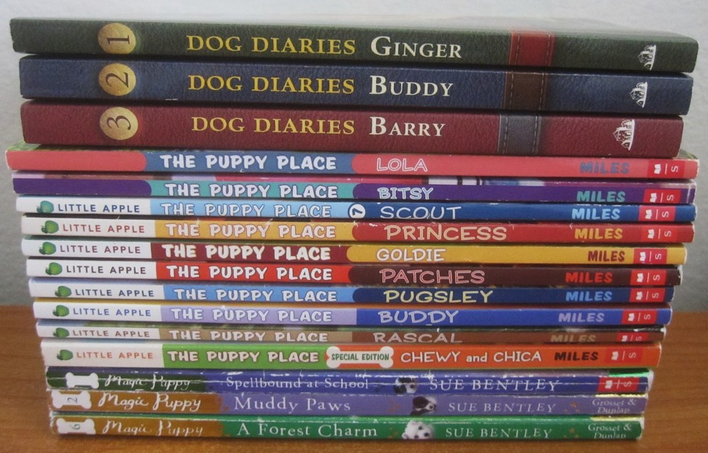 LOT OF 16 PUPPY PLACE, MAGIC PUPPY, and DOG DIARIES CHAPTER BOOKS AGES 6-9