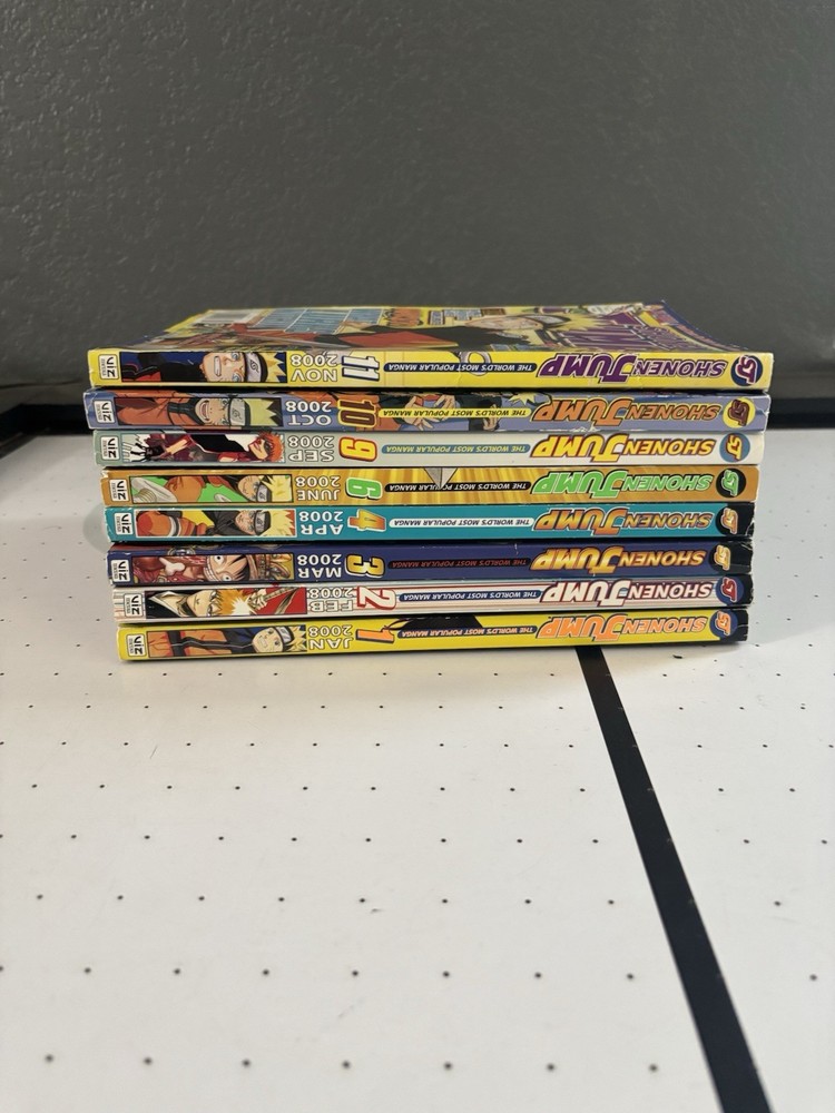 Shonen Jump Magazine Year 2008 – LOT OF 8 Numbers 1, 2, 3, 4, 6, 9, 10, 11