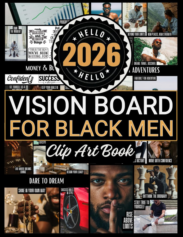 2026 Vision Board Clip Art Book For Black Men: Create Motivational & Powerful Vi