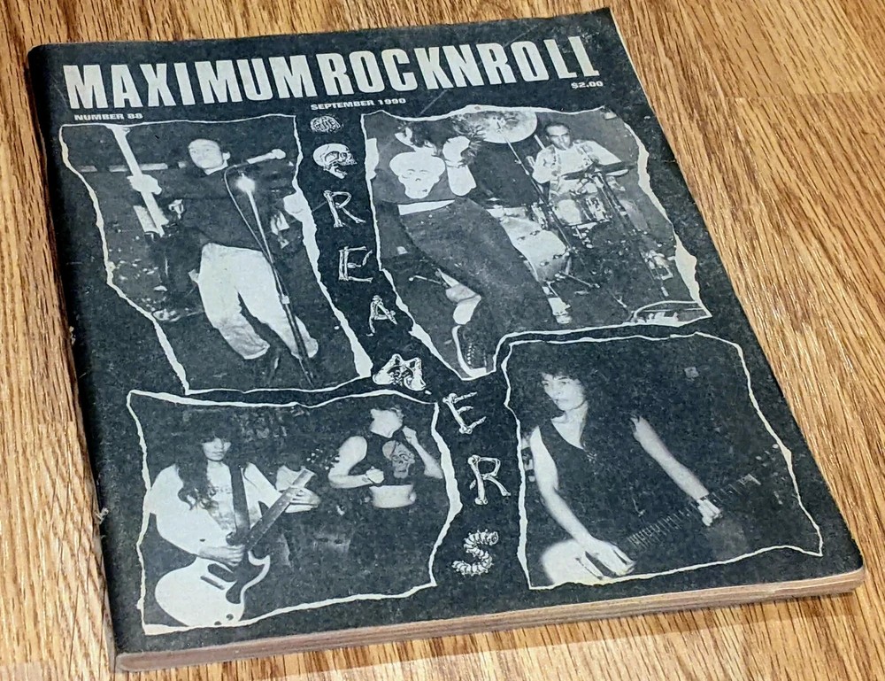MAXIMUM ROCKNROLL #88 September 1990 CREAMERS Kolaborancji L7 Visaci Zamek