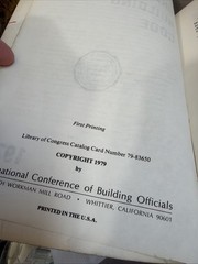 1979 Uniform Building Code ICBO Vintage Construction Contractor Manual