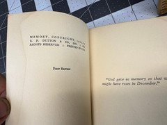 Memory by William Lyon Phelps- Hardcover. (1929)