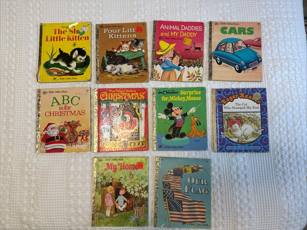 A Little Golden Book Vintage Lot Of 10 Varying Condition 1970’s