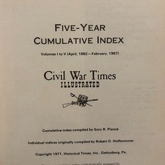 Civil War Times Illustrated Vol 1-5 Complete Set Index 1962-1967 Bound HC Books