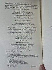 I Believe in Love d’Elbee Catholic Spirituality St Therese PB 2001