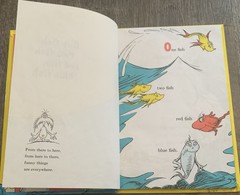 One Fish Two Fish Red Fish Blue Fish By Dr. Seuss Grolier Book Club Edition GOOD